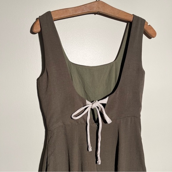 Essue Olive Green Tie Back Dress - Picture 9 of 11